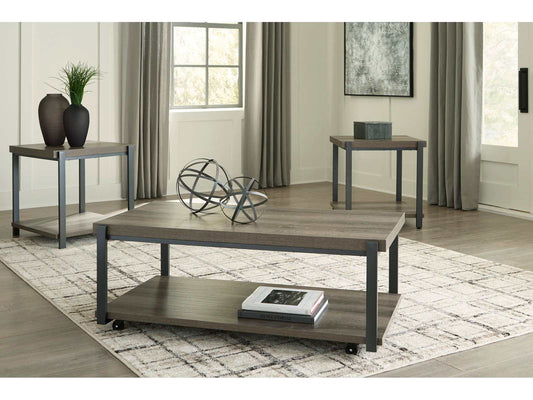 Wilmaden Gray/Black Table (Set of 3)