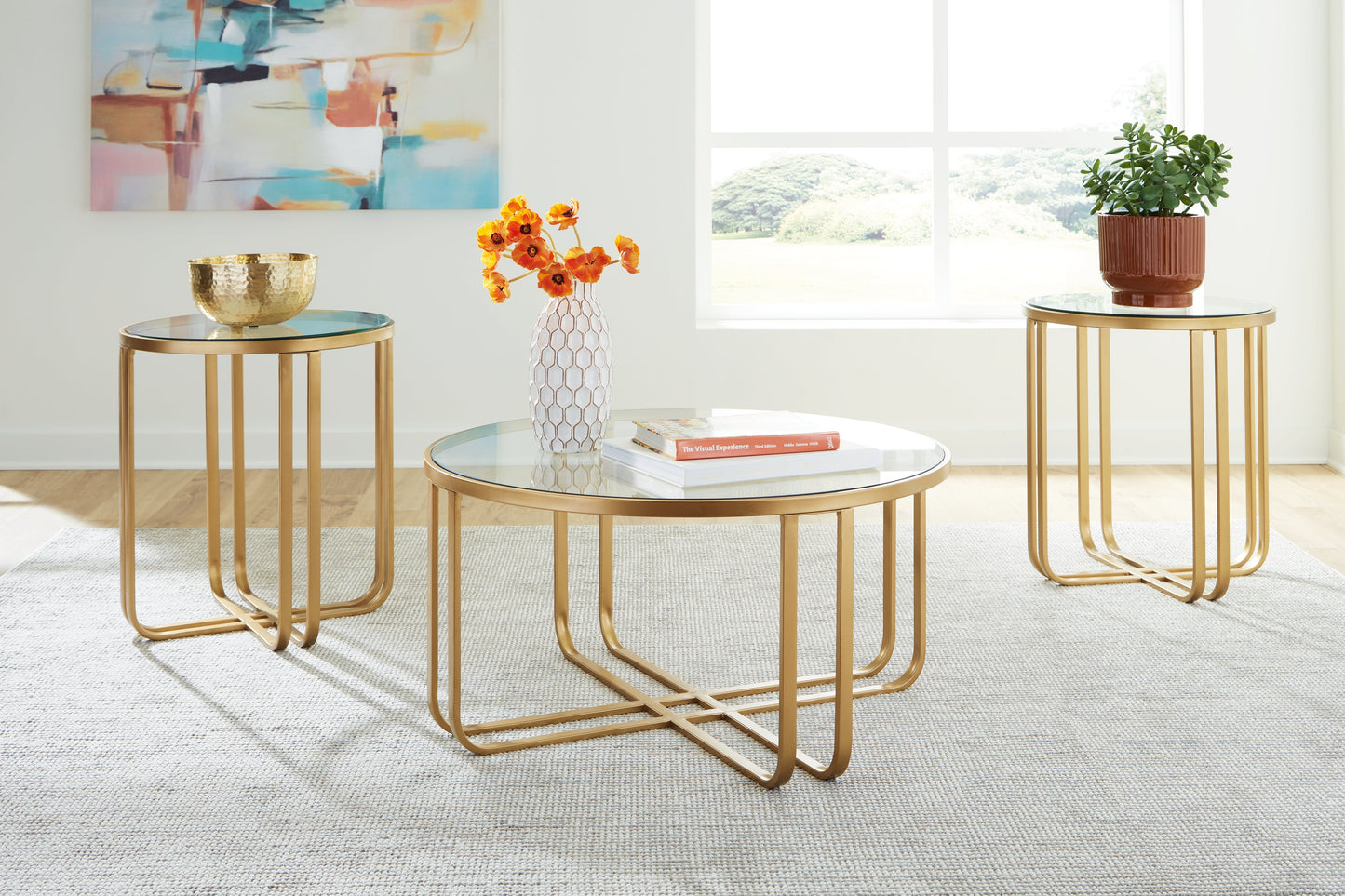 Milloton Gold Occasional Table Set (Set of 3)