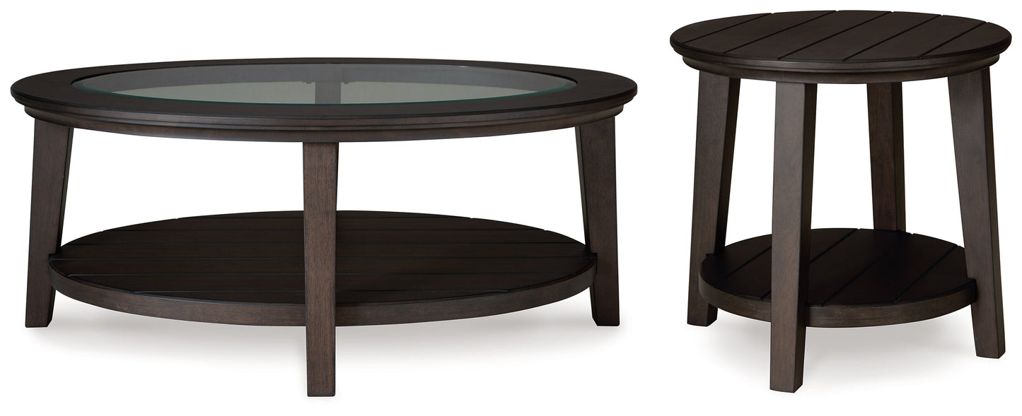 Celamar Brown Coffee Table and 1 End Table