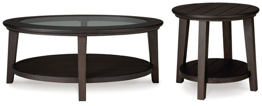 Celamar Brown Coffee Table and 1 End Table