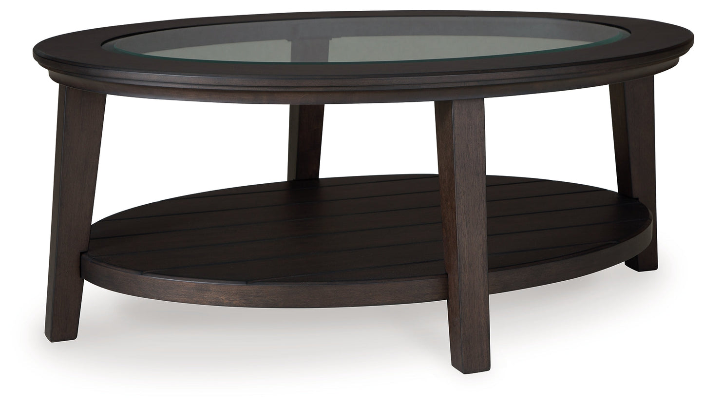 Celamar Brown Coffee Table and 2 End Tables