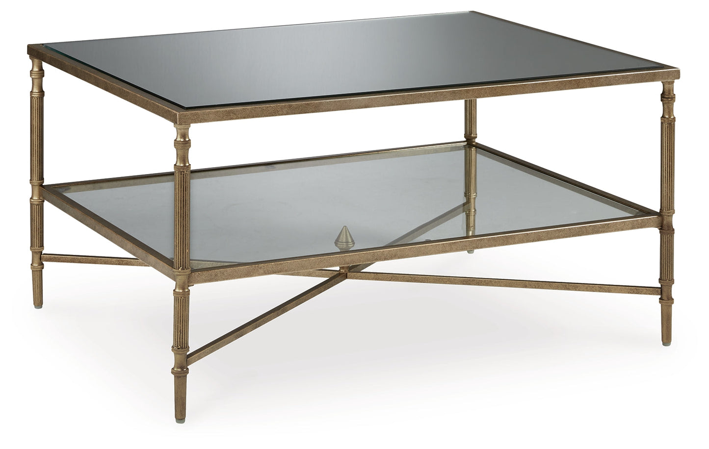 Cloverty Aged Gold Finish Coffee Table