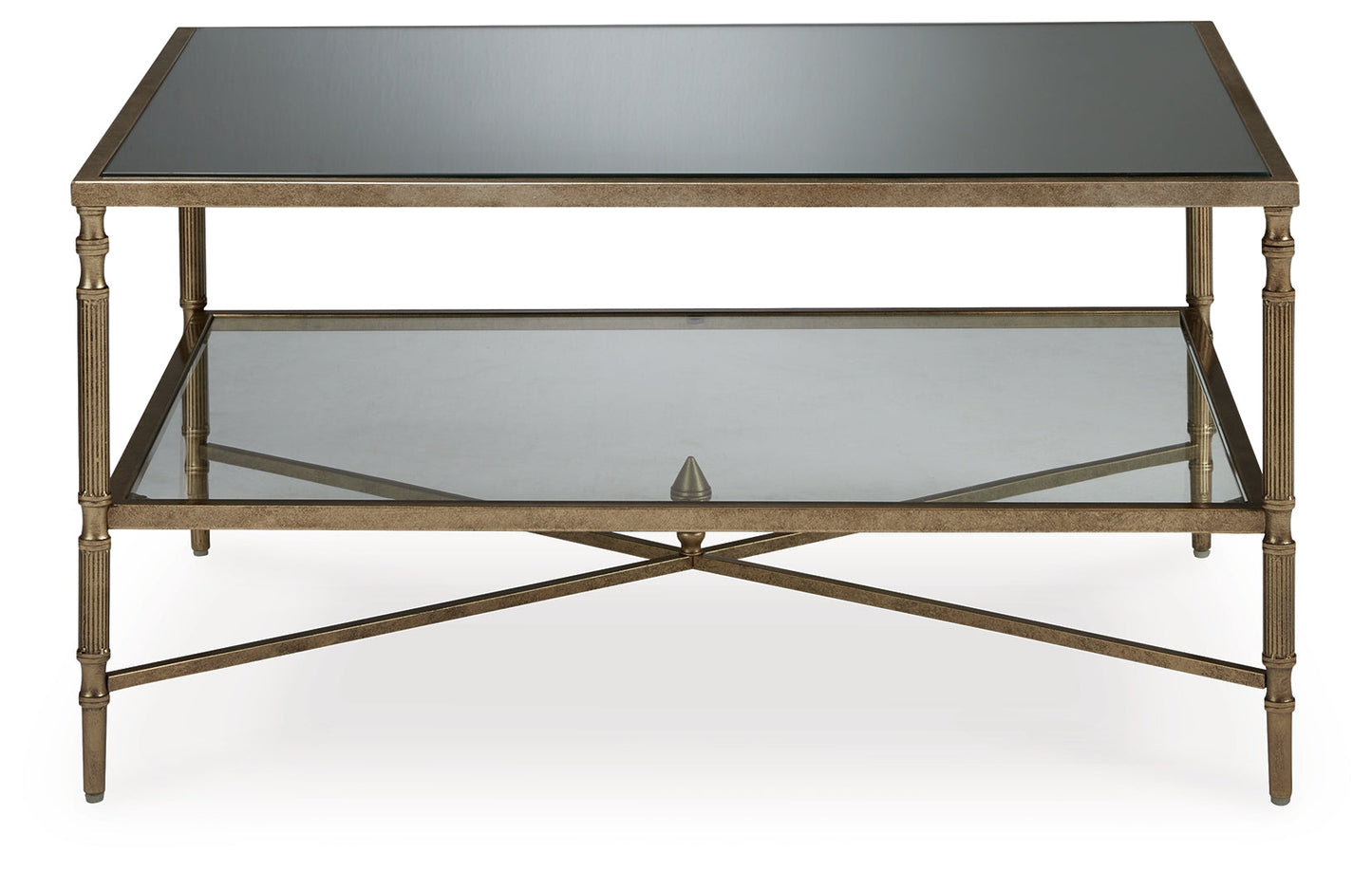 Cloverty Aged Gold Finish Coffee Table