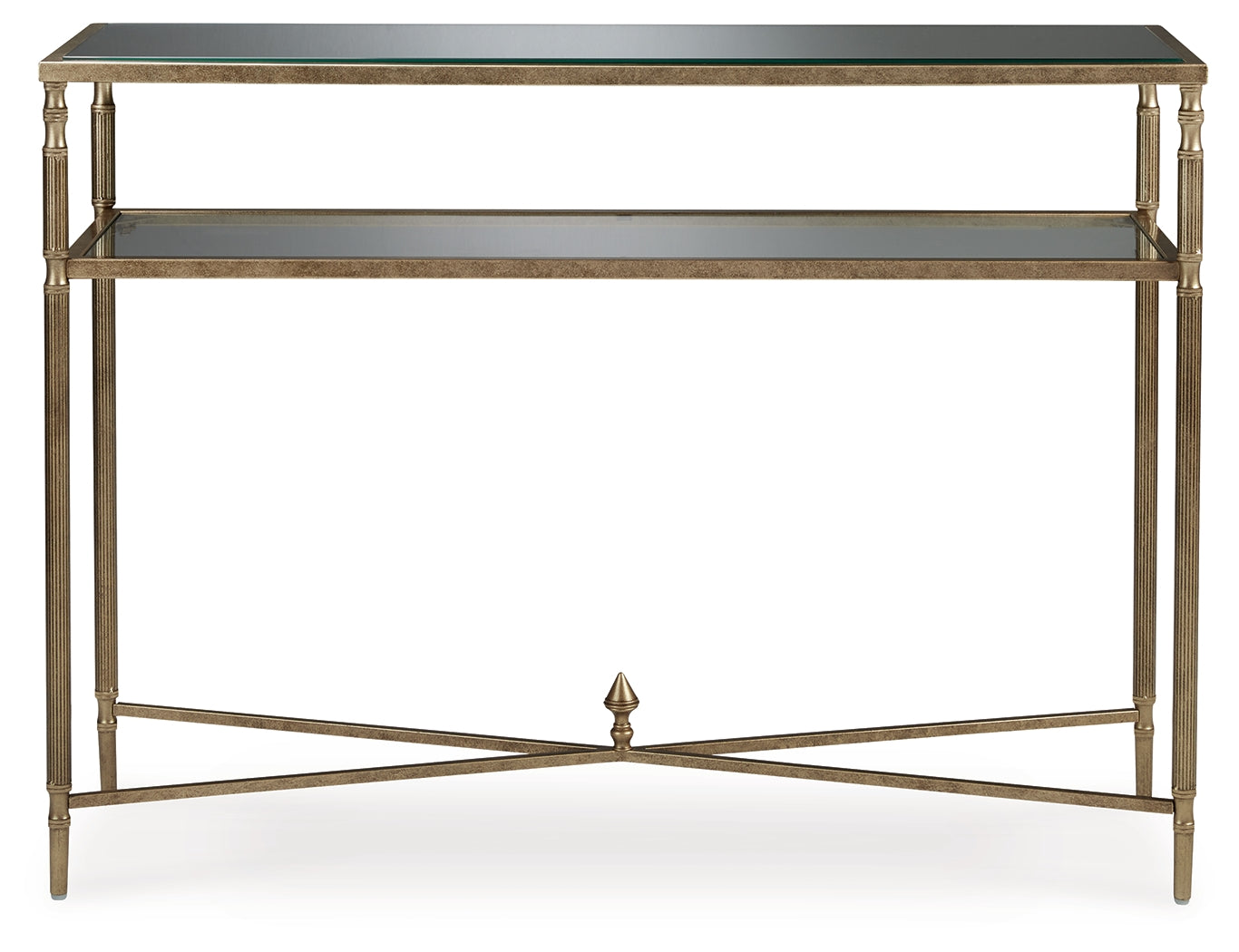 Cloverty Aged Gold Finish Sofa Table