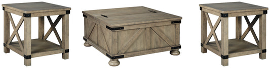 Aldwin Gray Coffee Table and 2 End Tables