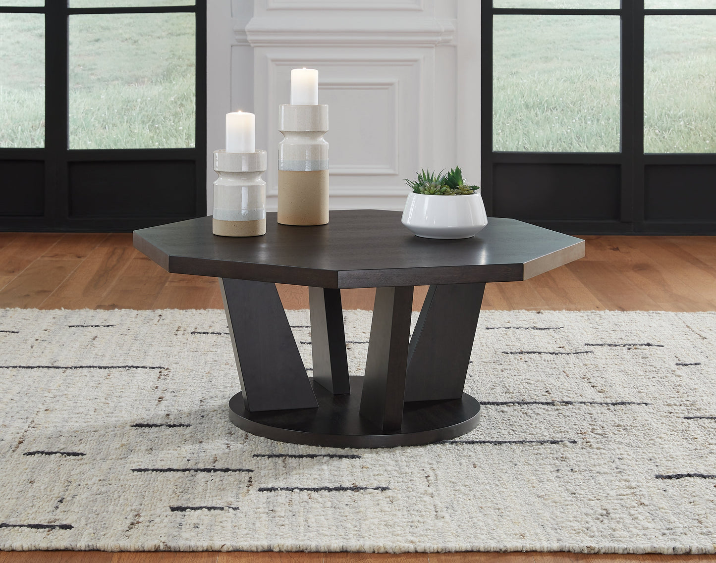 Chasinfield Brown Coffee Table and 2 End Tables