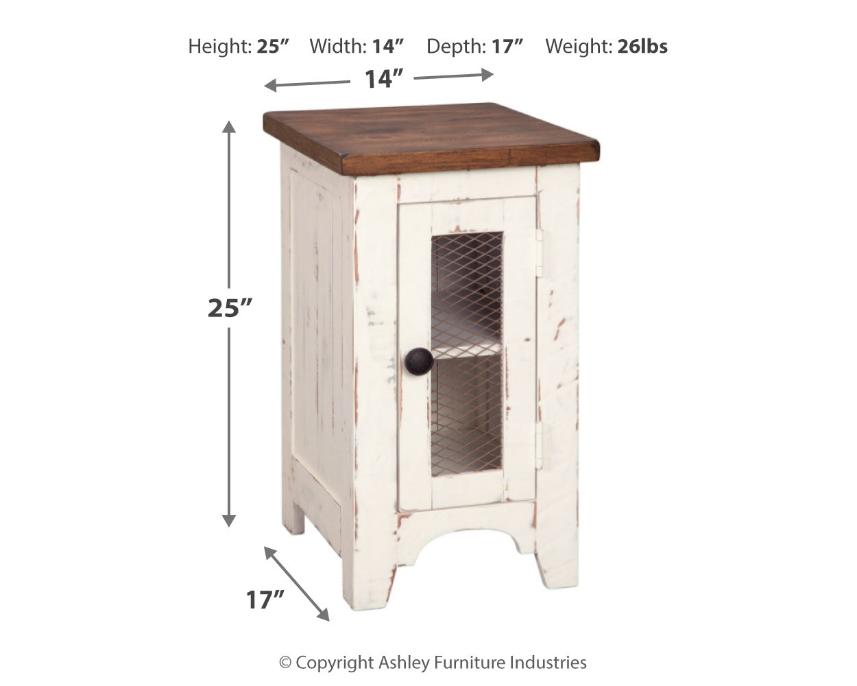 Wystfield White Coffee Table and Chairside End Table