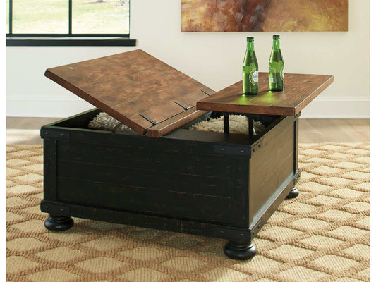 Valebeck Black & Brown Lift Top Coffee Table