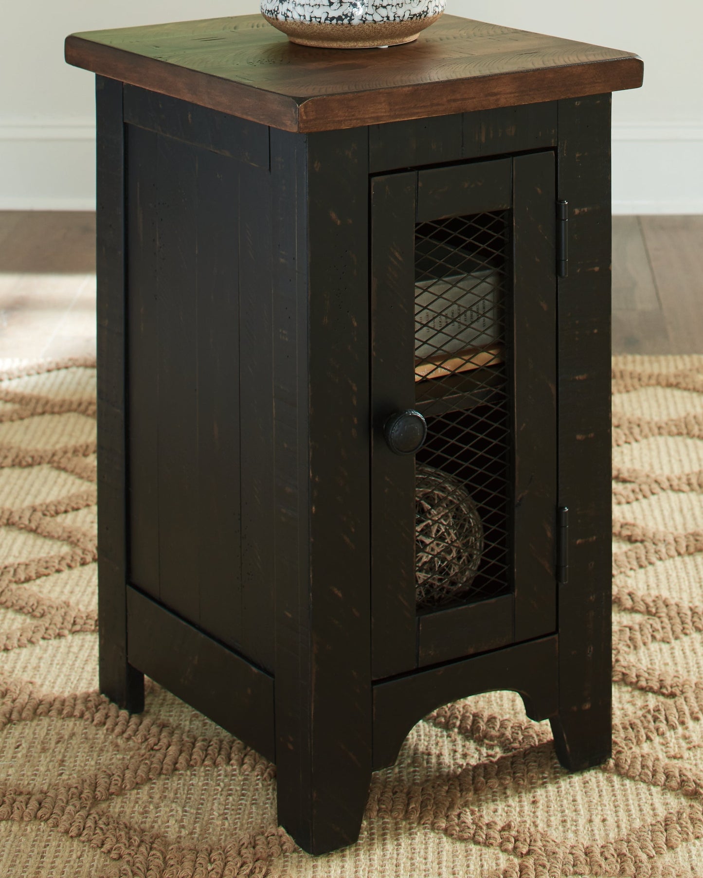 Valebeck Black/Brown Coffee Table and 2 Chairside End Tables