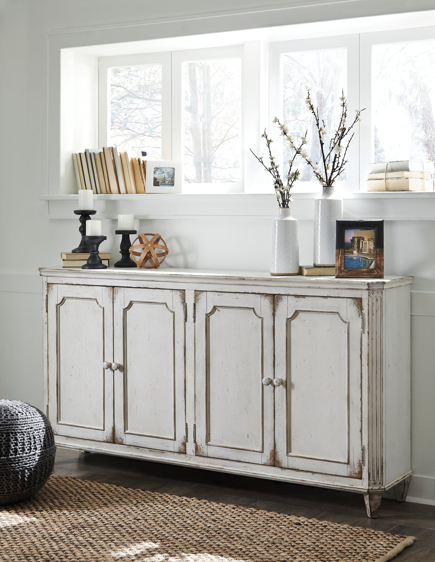 Mirimyn Antique White Accent Cabinet