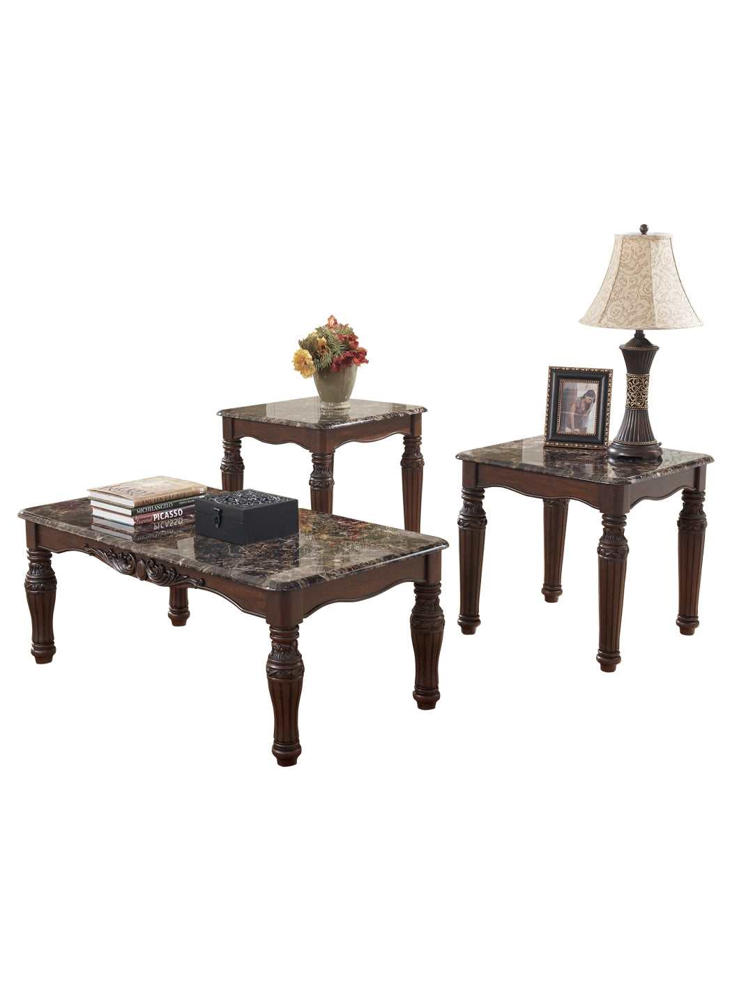 North Shore Dark Brown Occasional Table Set (Set of 3)