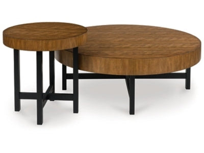 Steenlage Brown/Black Occasional Table Set (Set of 2) - Ornate Home