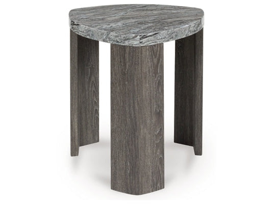 Surmour Gray/Brown Triangle End Table - Ornate Home