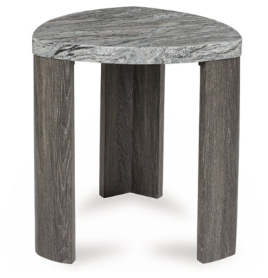 Surmour Gray/Brown Triangle End Table - Ornate Home