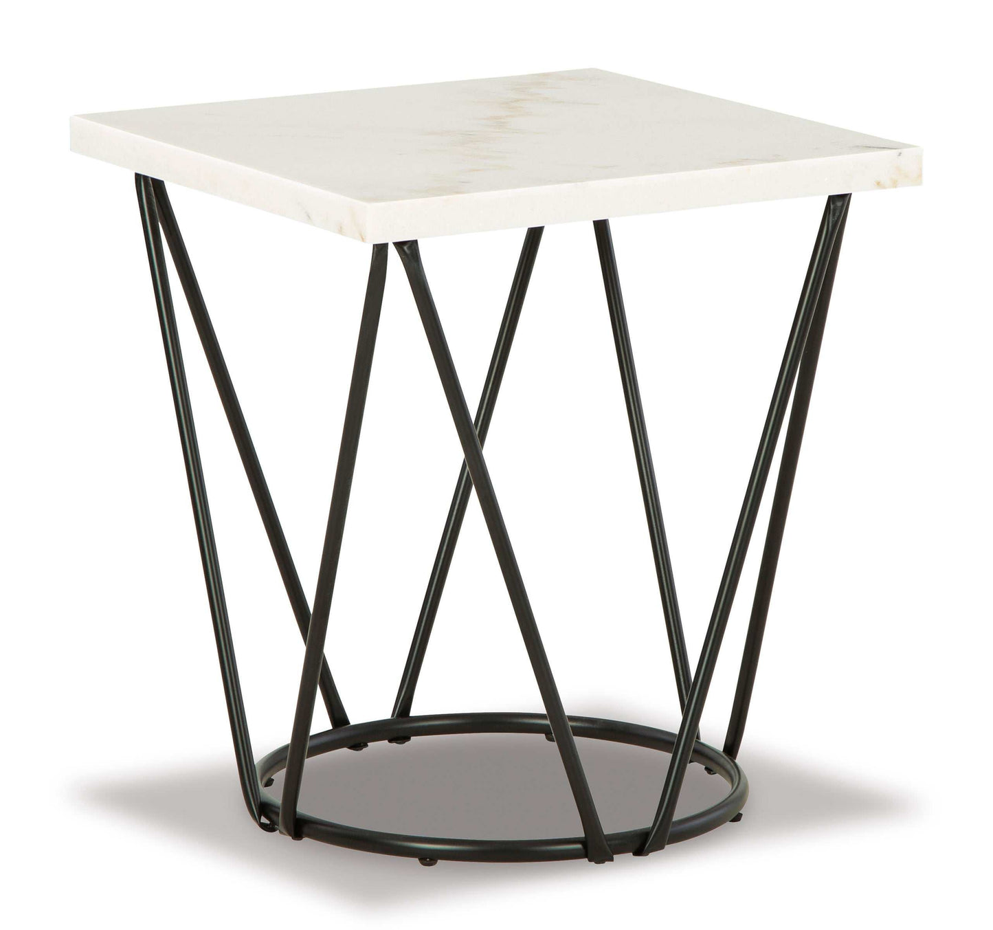 Vancent White & Black Square End Table