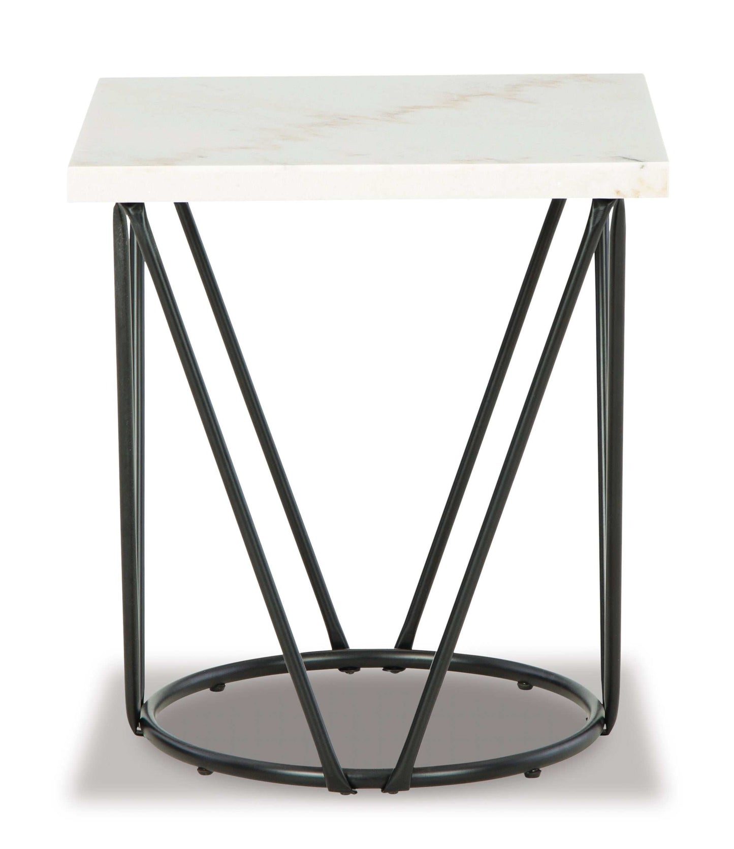 Vancent White & Black Square End Table