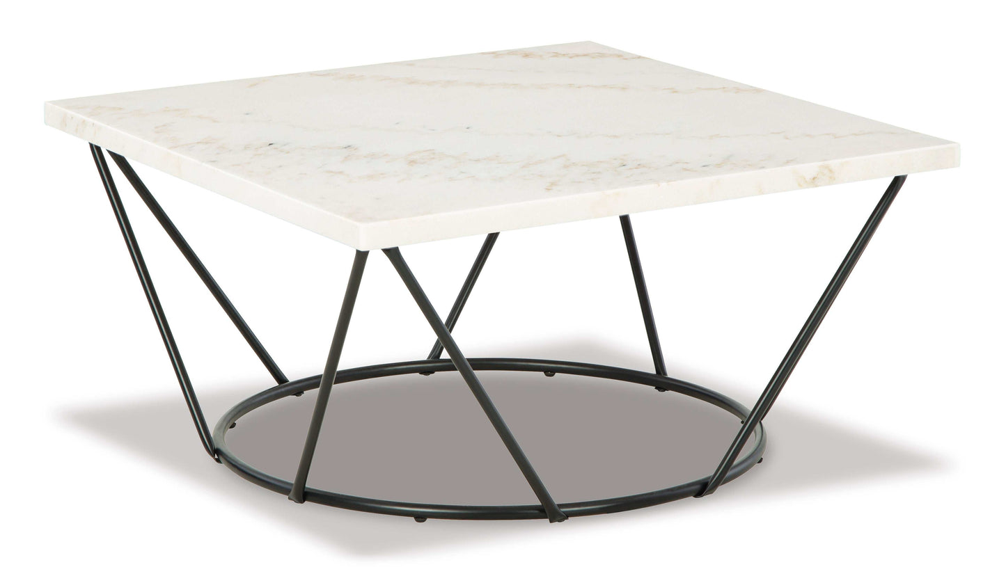 Vancent White/Black Square Coffee Table