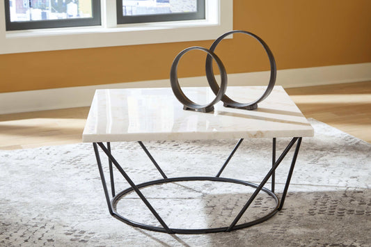 Vancent White/Black Square Coffee Table