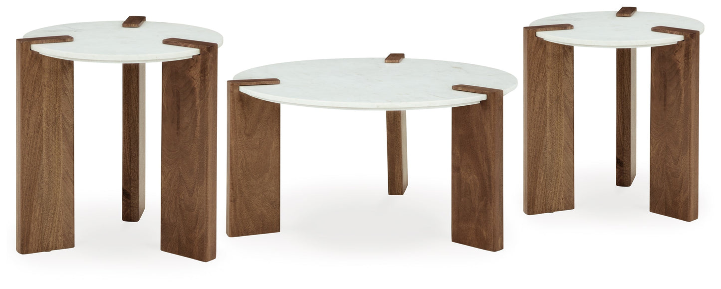 Isanti White Coffee Table and 2 End Tables