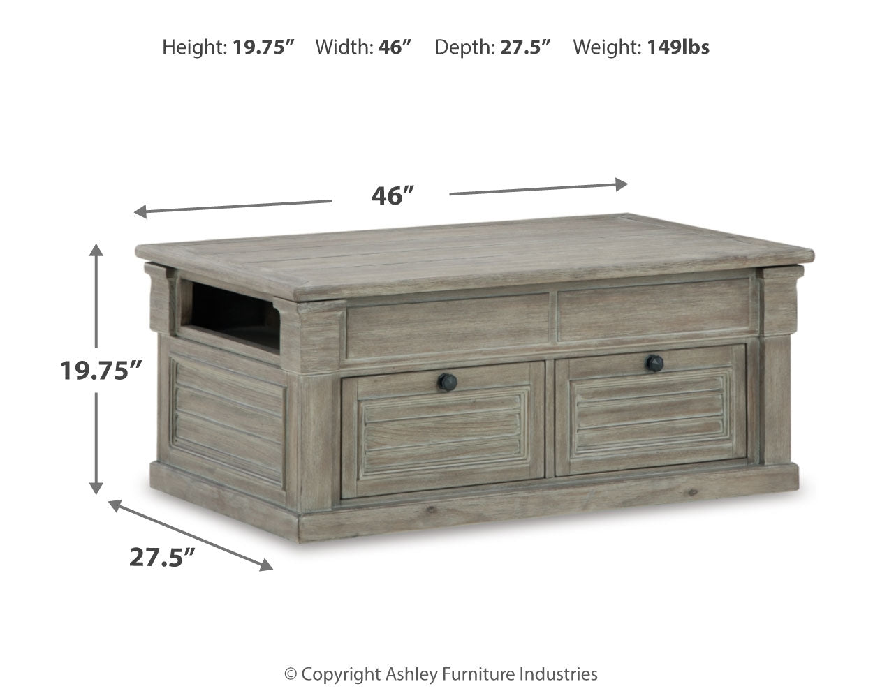 Moreshire Bisque Lift-top Coffee Table and 2 End Tables