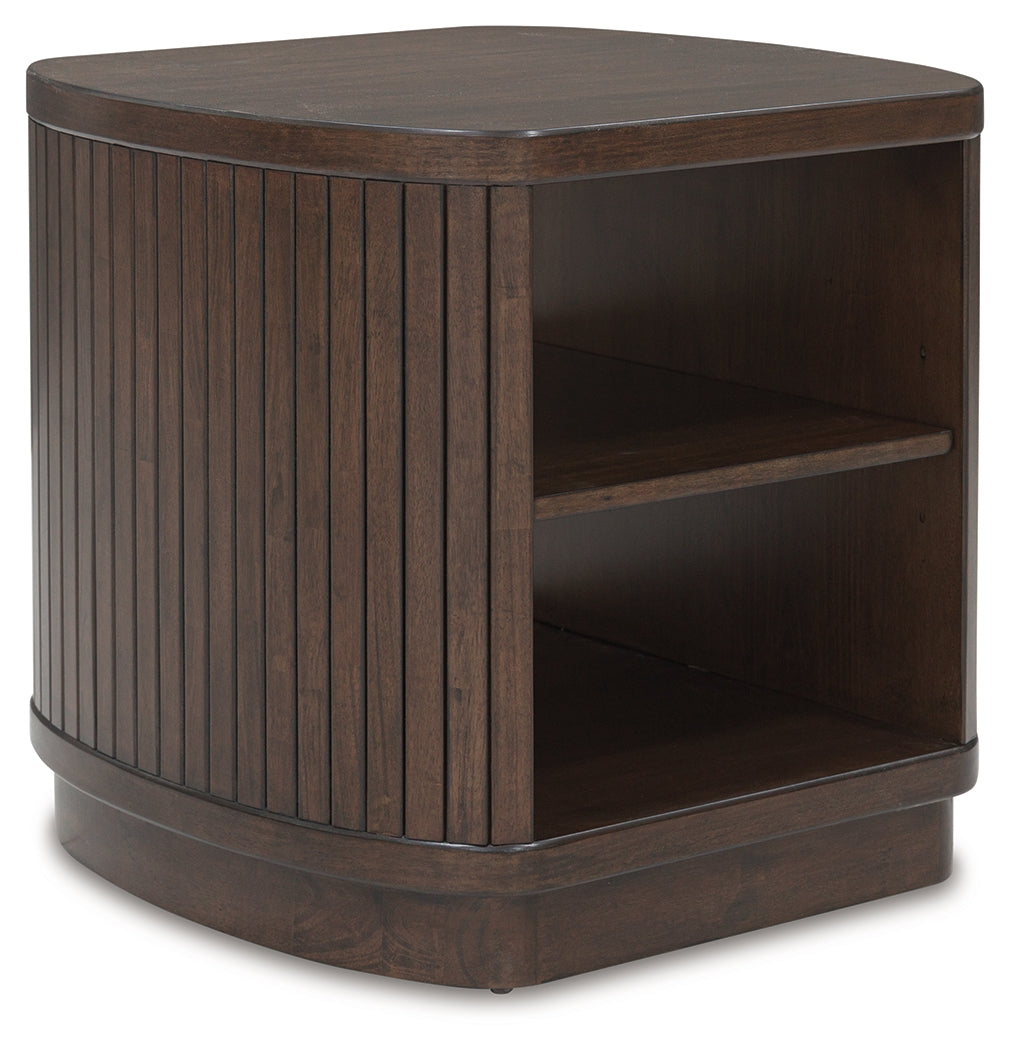 Korestone Brown Square End Table