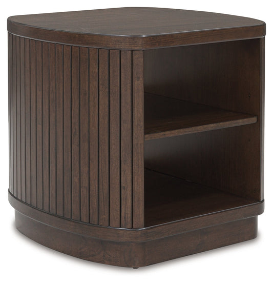 Korestone Brown Square End Table