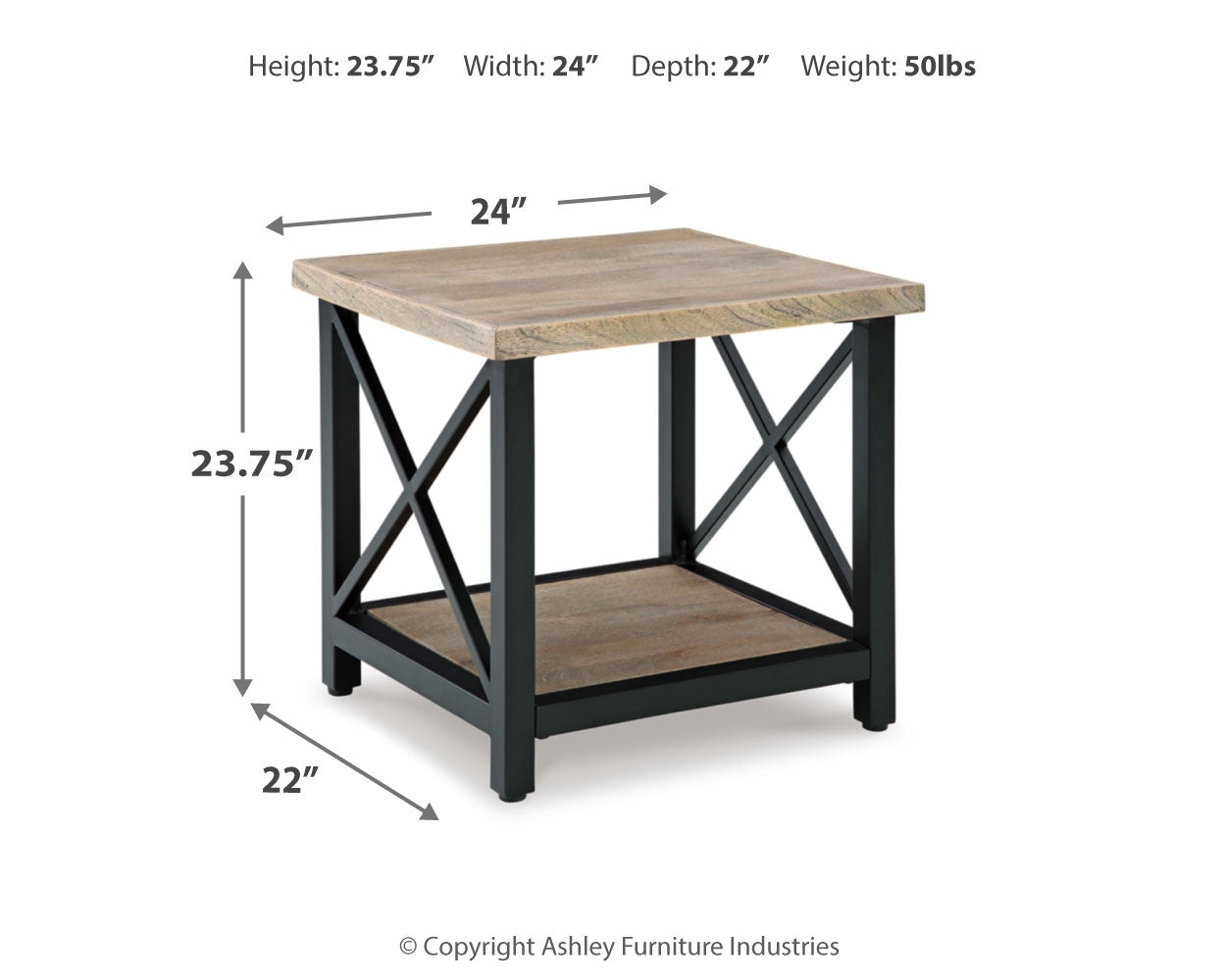 Bristenfort Brown/Black Coffee Table and 2 End Tables