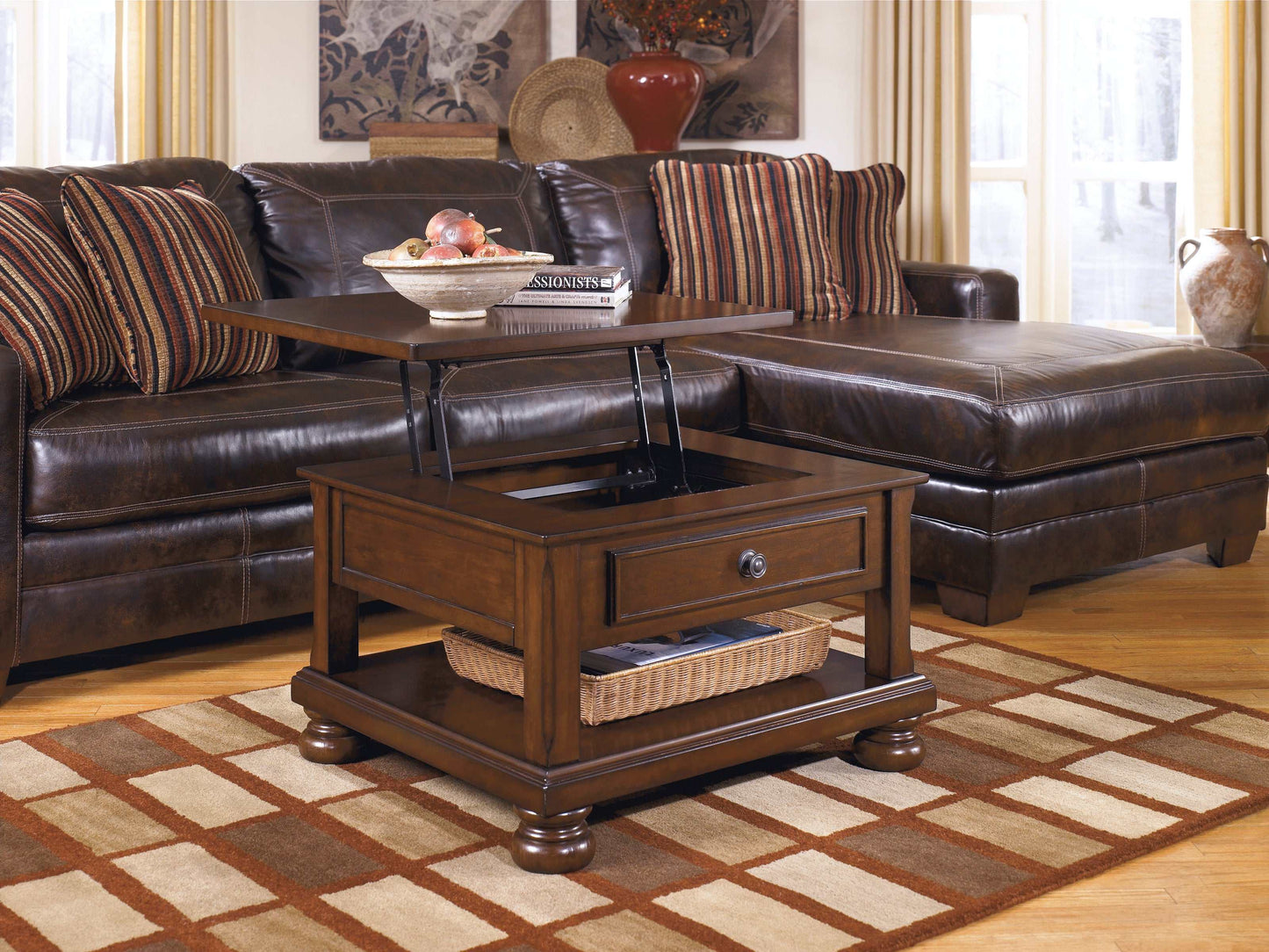 Porter Rustic Brown Coffee Table w/ Lift Top