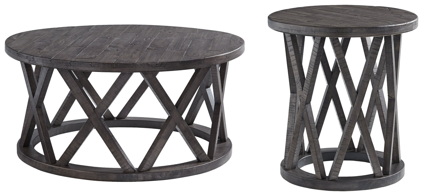 Sharzane Grayish Brown Coffee Table and 1 End Table