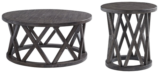 Sharzane Grayish Brown Coffee Table and 1 End Table