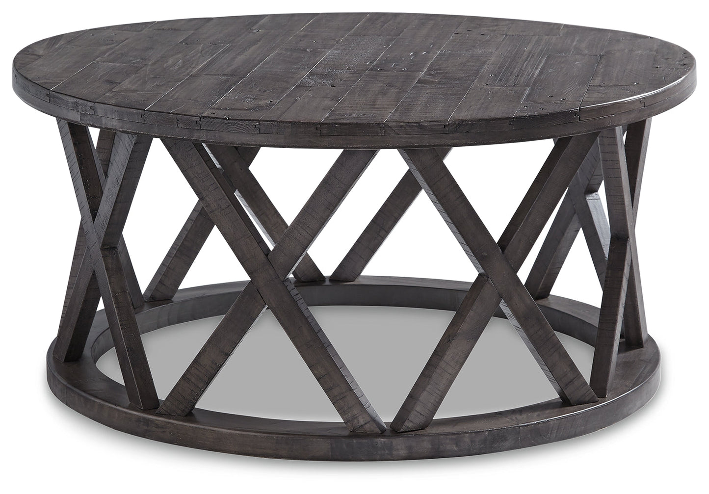 Sharzane Grayish Brown Coffee Table and 2 End Tables