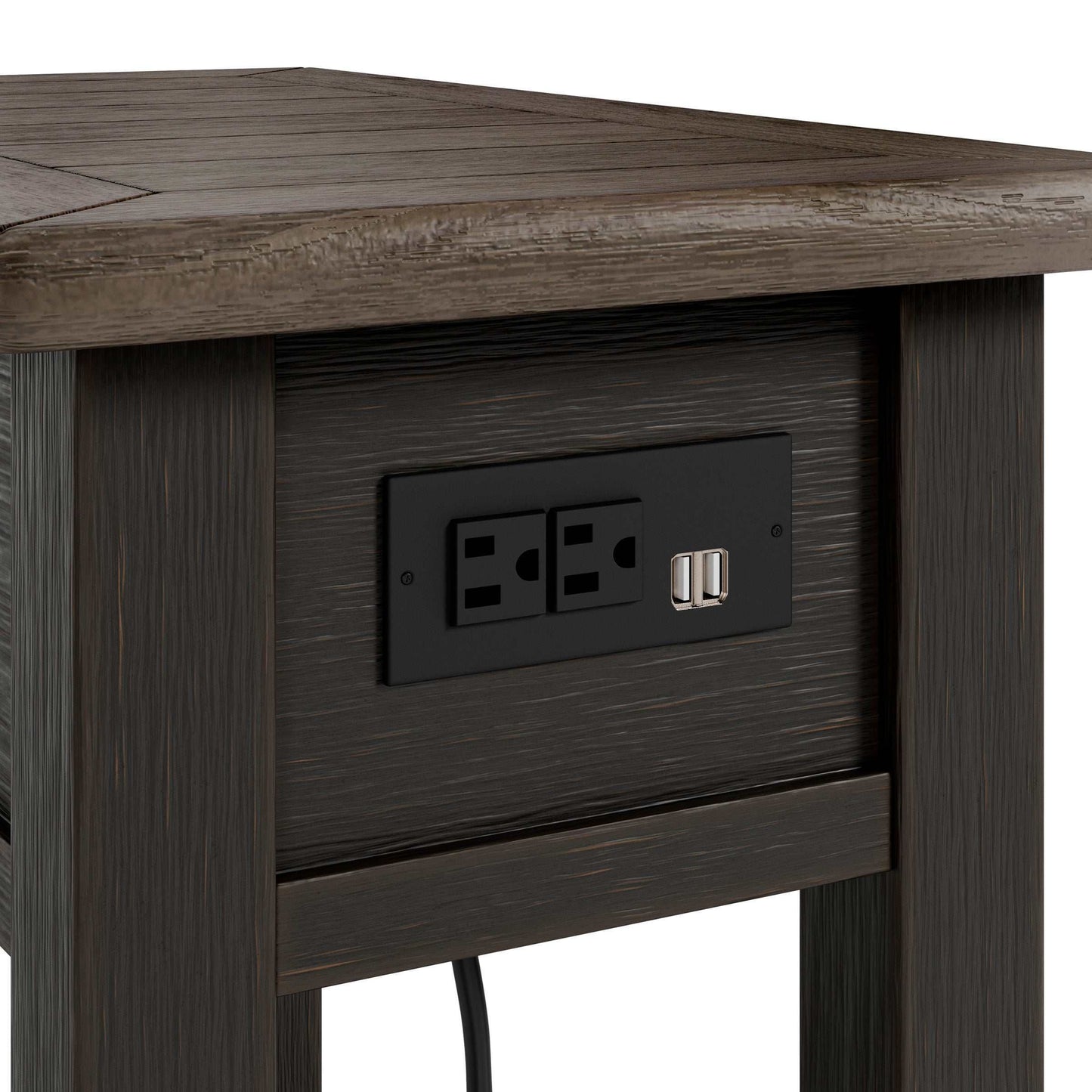 Tyler Creek Grayish Brown/Black Chairside End Table