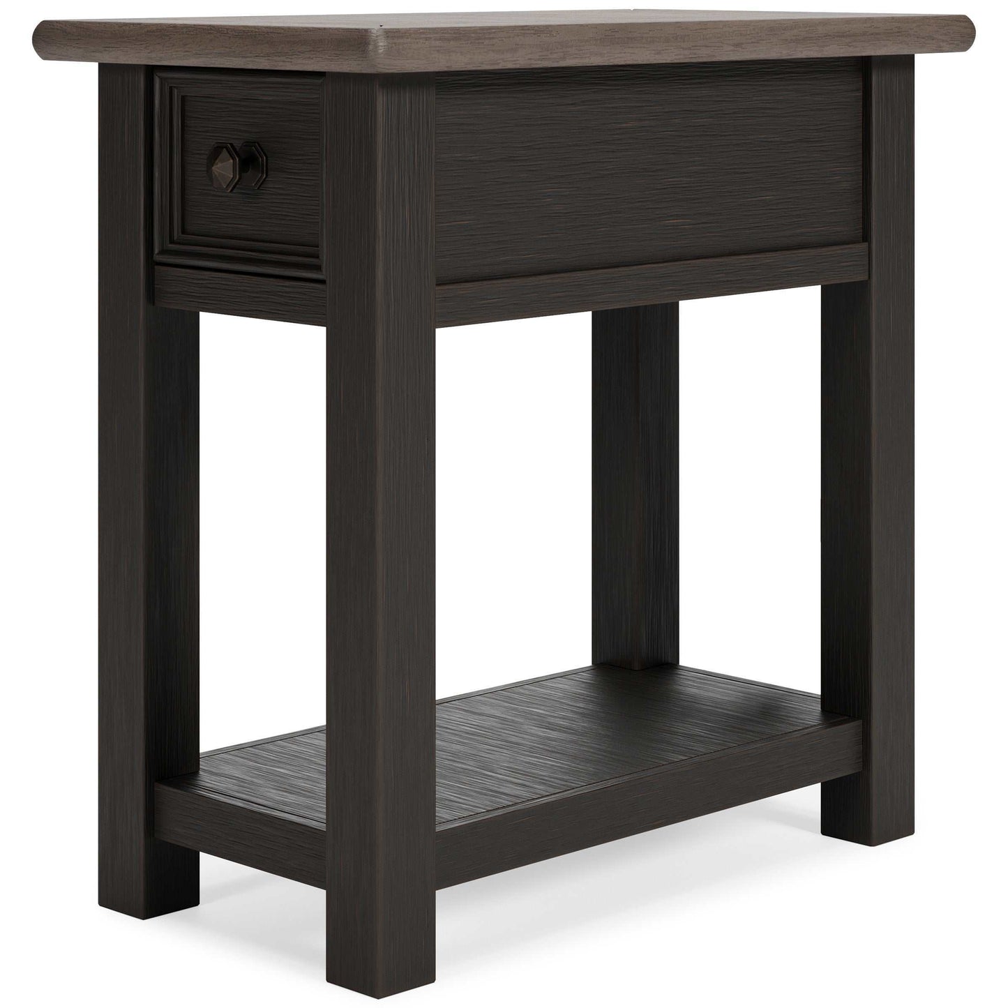 Tyler Creek Grayish Brown/Black Chairside End Table