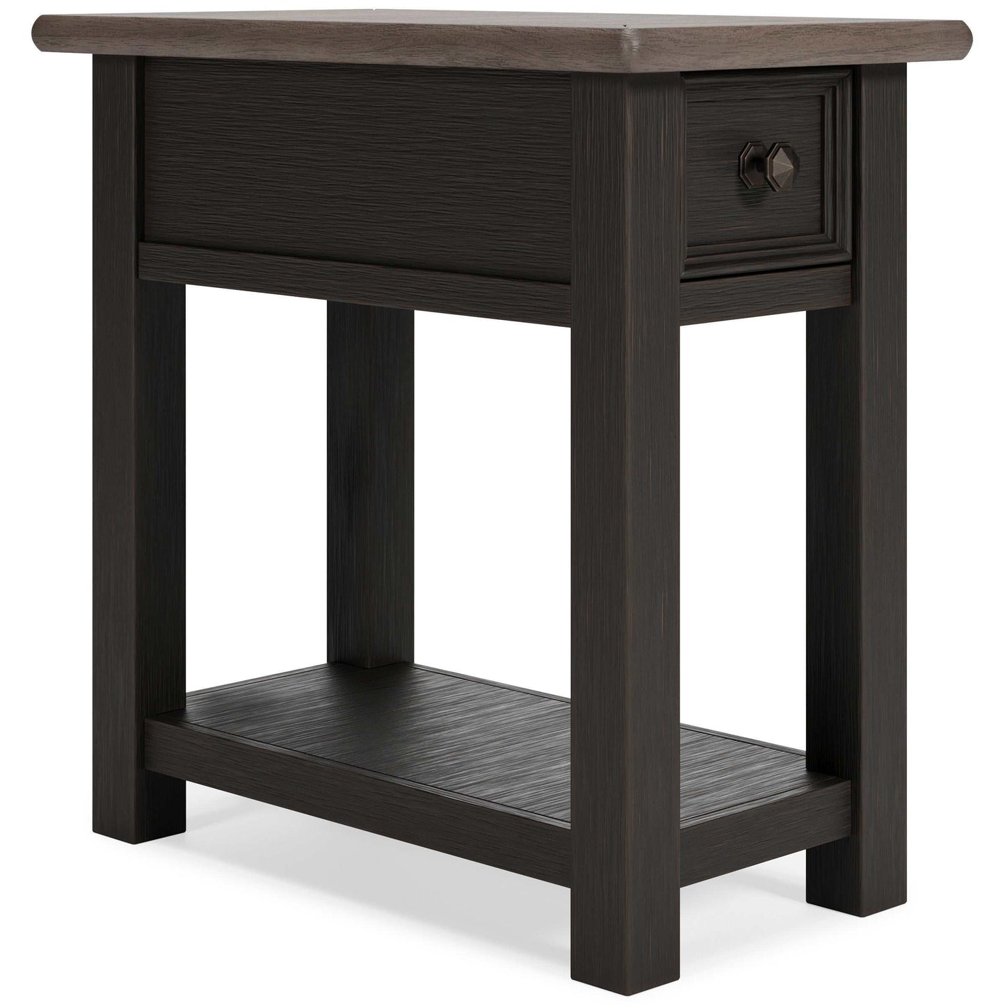 Tyler Creek Grayish Brown/Black Chairside End Table