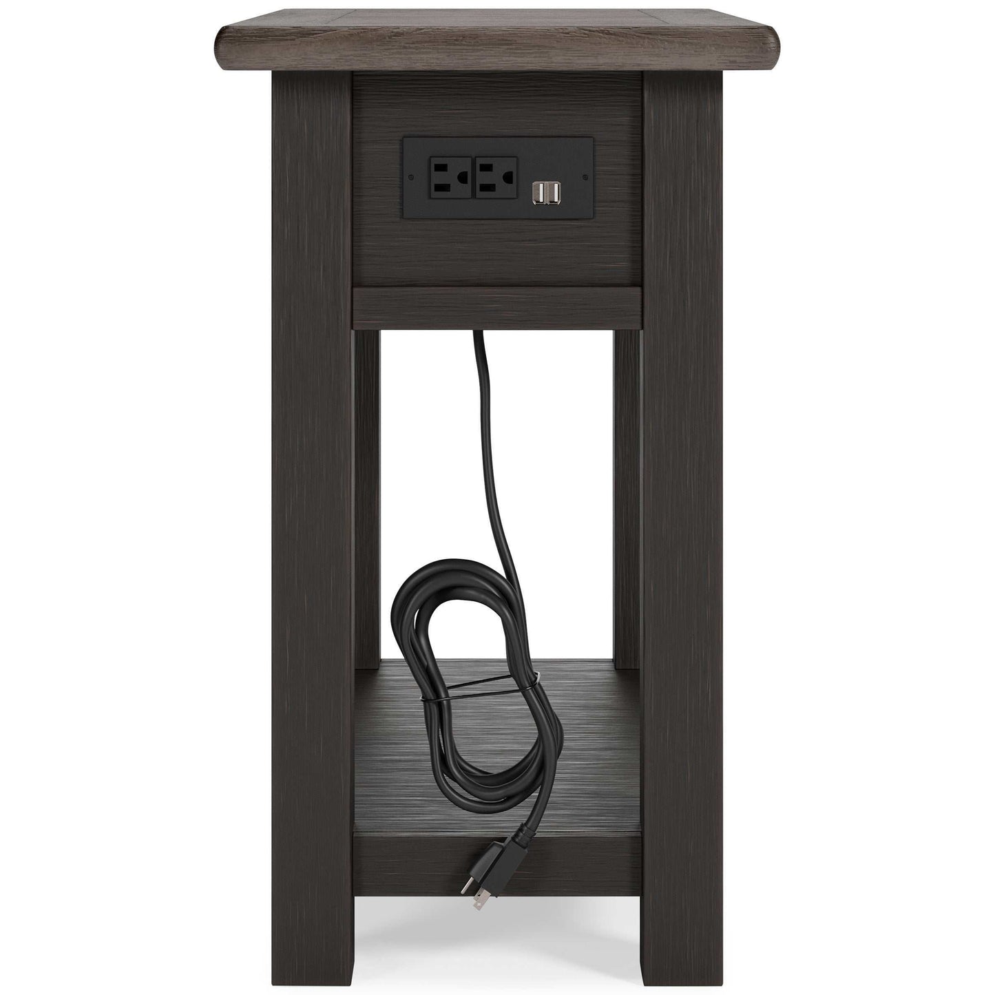 Tyler Creek Grayish Brown/Black Chairside End Table