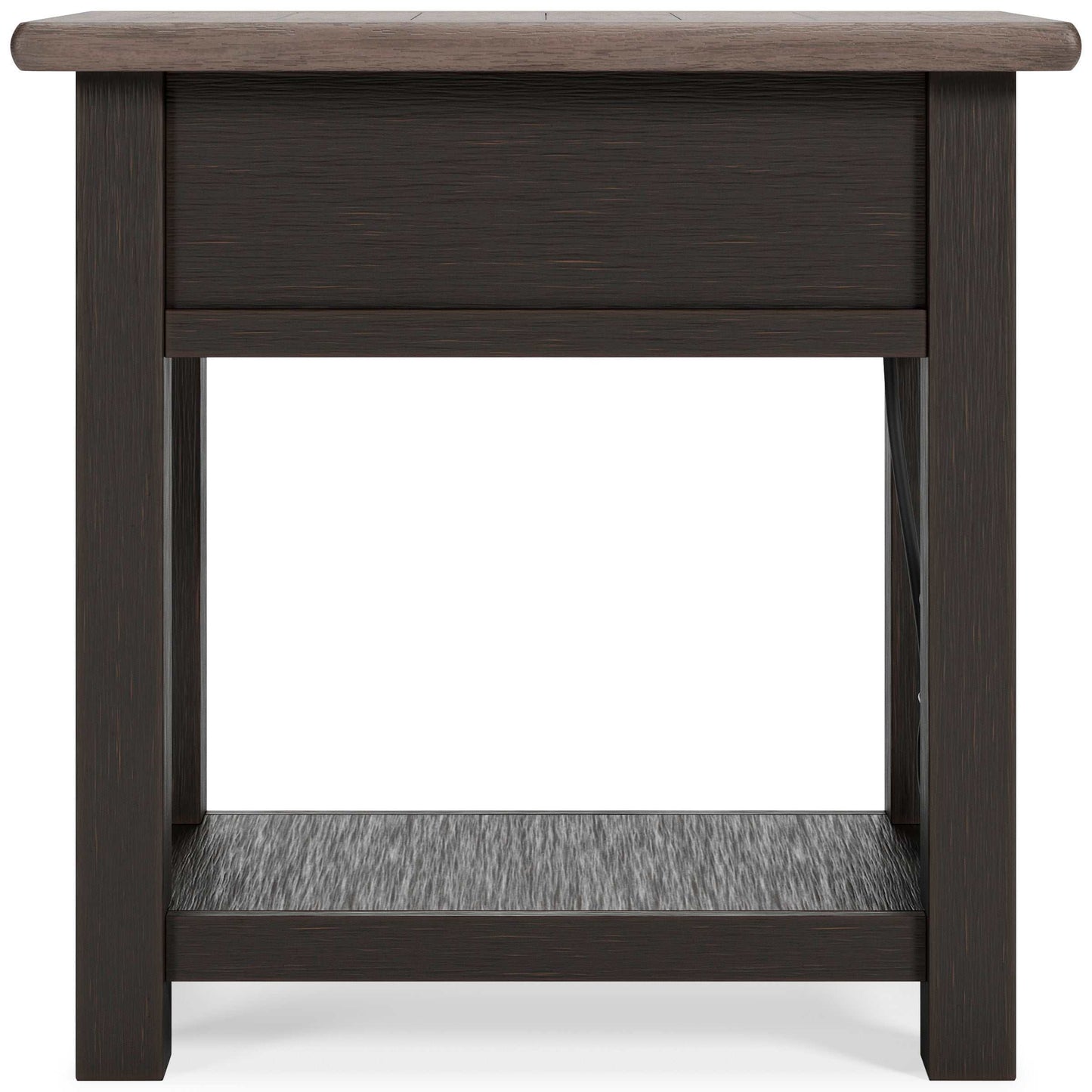 Tyler Creek Grayish Brown/Black Chairside End Table