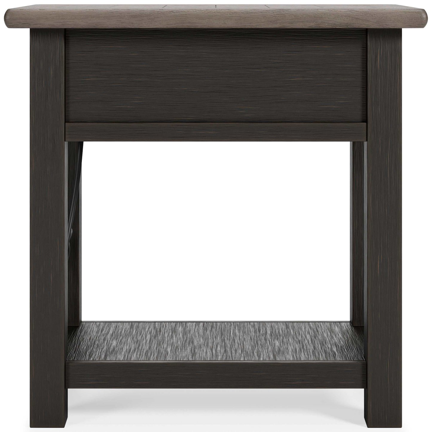 Tyler Creek Grayish Brown/Black Chairside End Table