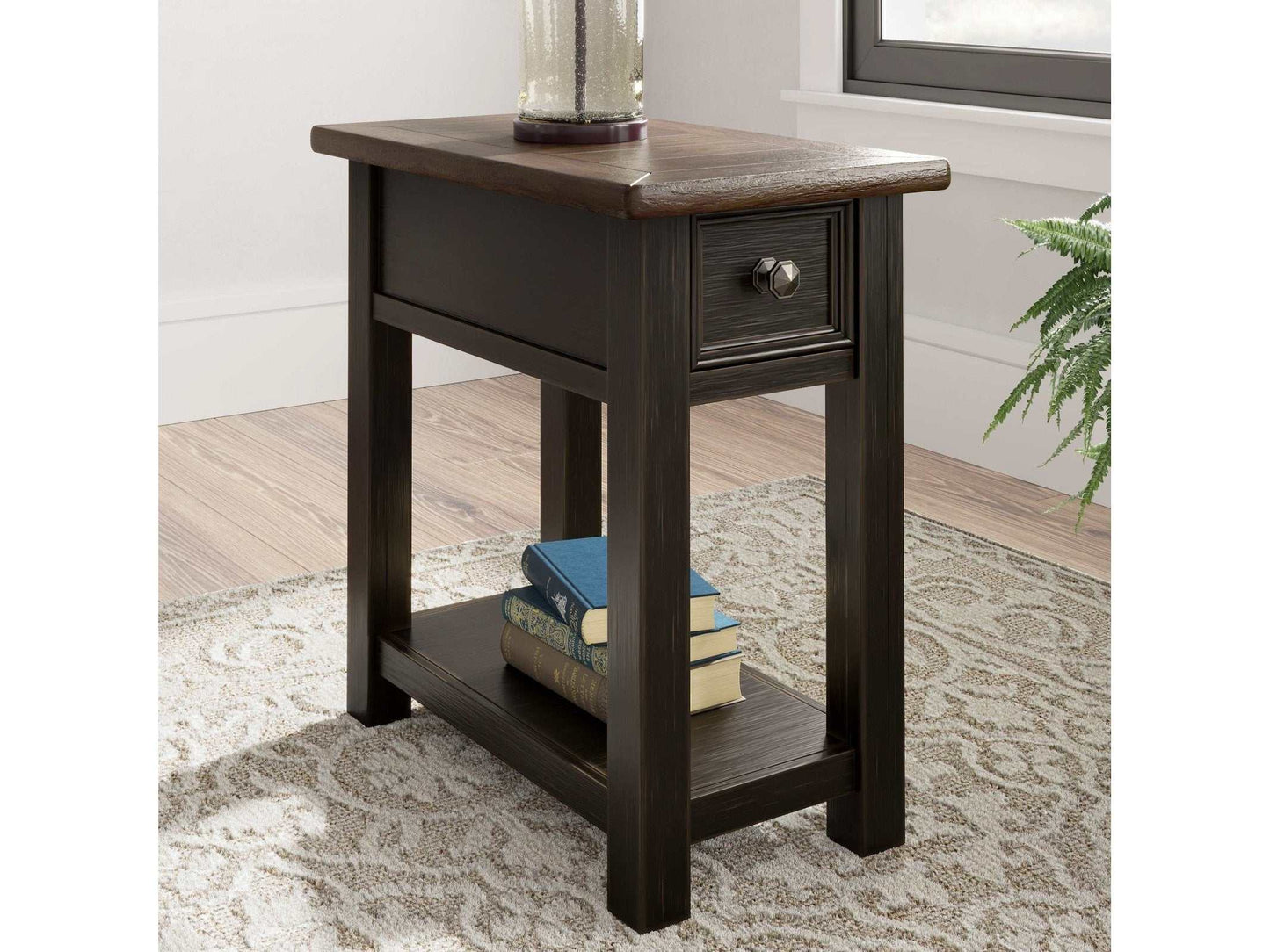 Tyler Creek Grayish Brown/Black Chairside End Table