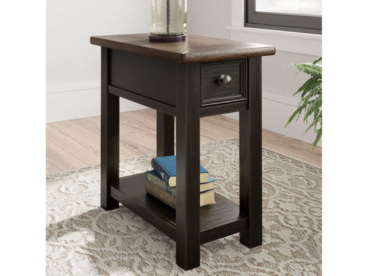 Tyler Creek Grayish Brown/Black Chairside End Table