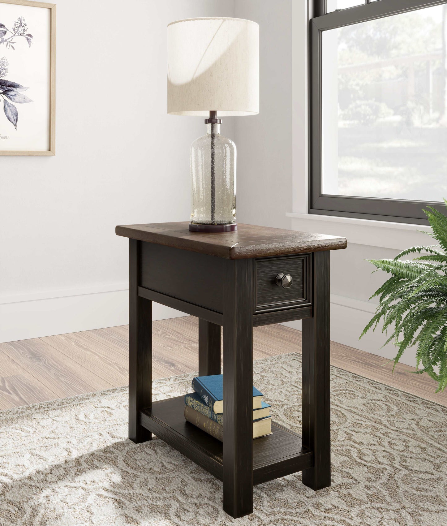 Tyler Creek Grayish Brown/Black Chairside End Table