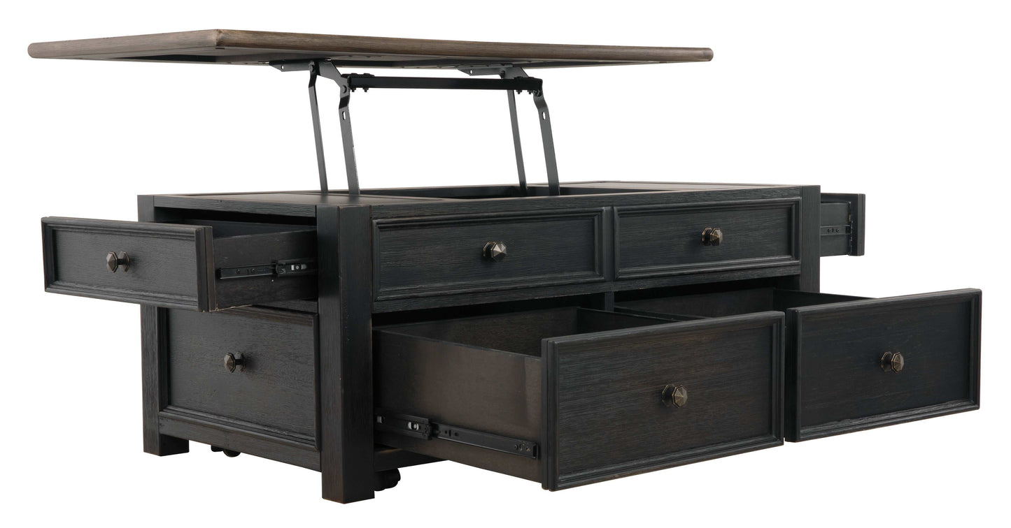 Tyler Creek Grayish Brown/Black Lift Top Coffee Table