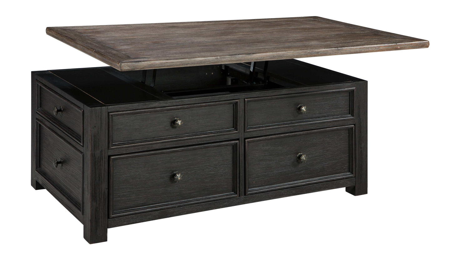 Tyler Creek Grayish Brown/Black Lift Top Coffee Table