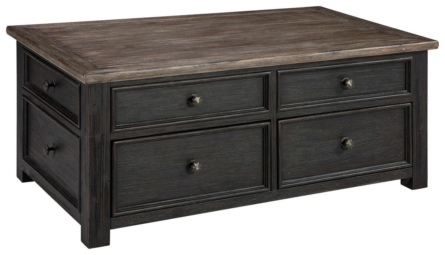 Tyler Creek Grayish Brown/Black Coffee Table and 2 End Tables