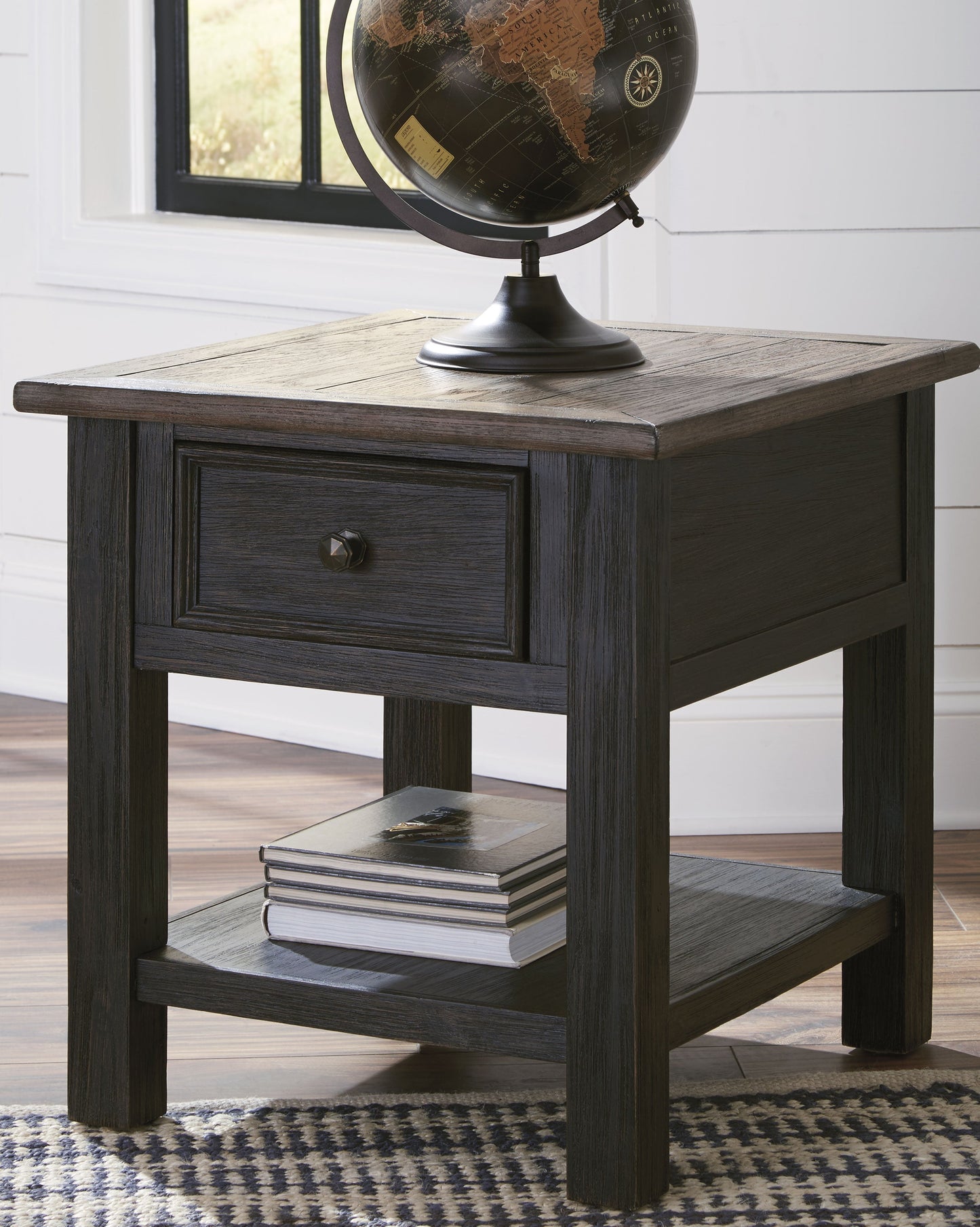 Tyler Creek Grayish Brown/Black Coffee Table and 2 End Tables