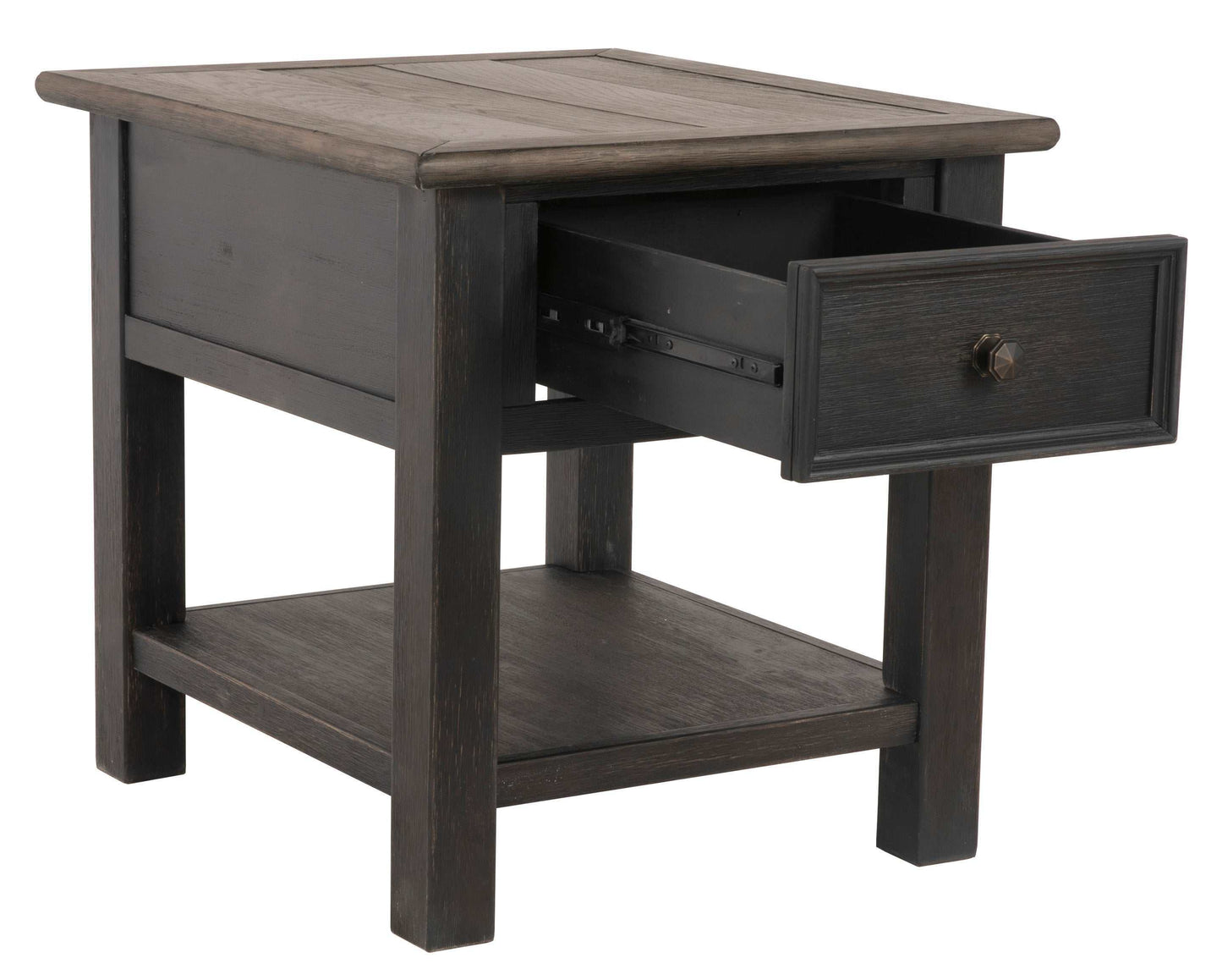 Tyler Creek Grayish Brown/Black End Table