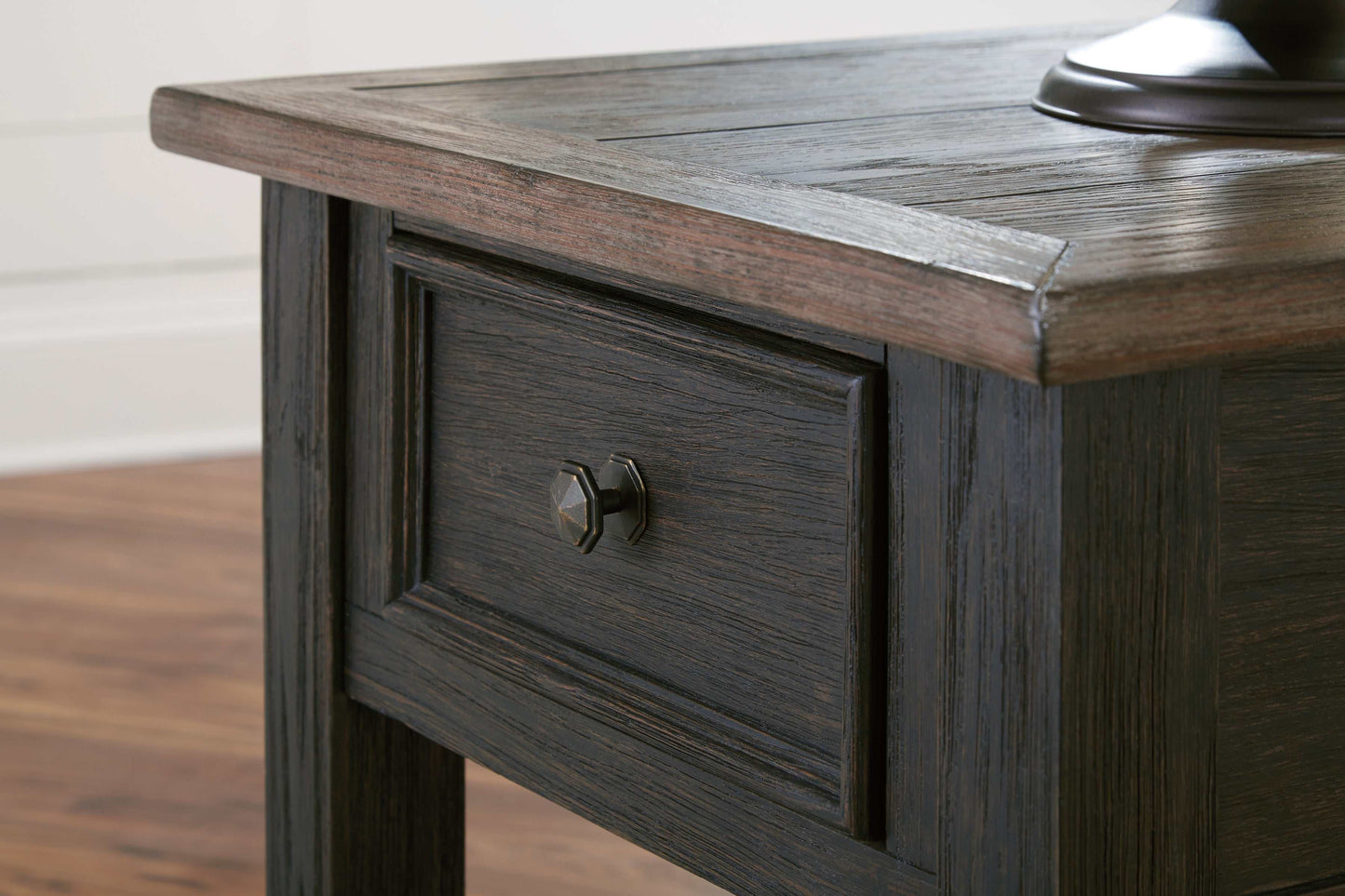 Tyler Creek Grayish Brown/Black End Table