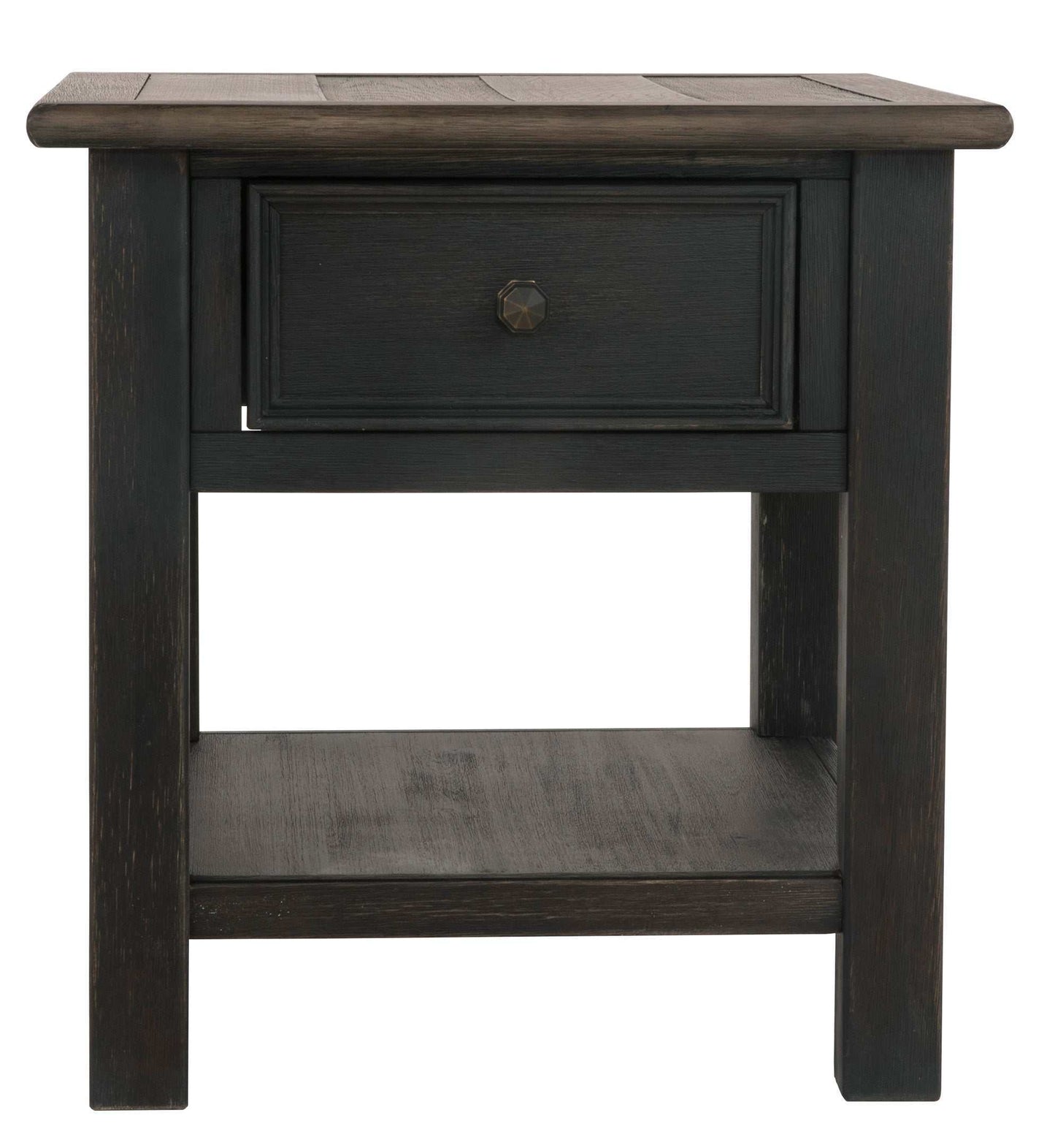 Tyler Creek Grayish Brown/Black End Table