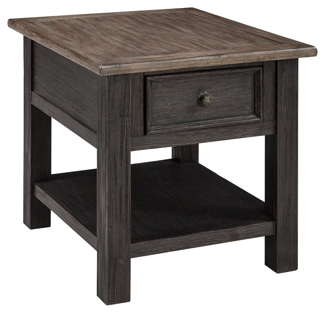 Tyler Creek Grayish Brown/Black Coffee Table and 2 End Tables