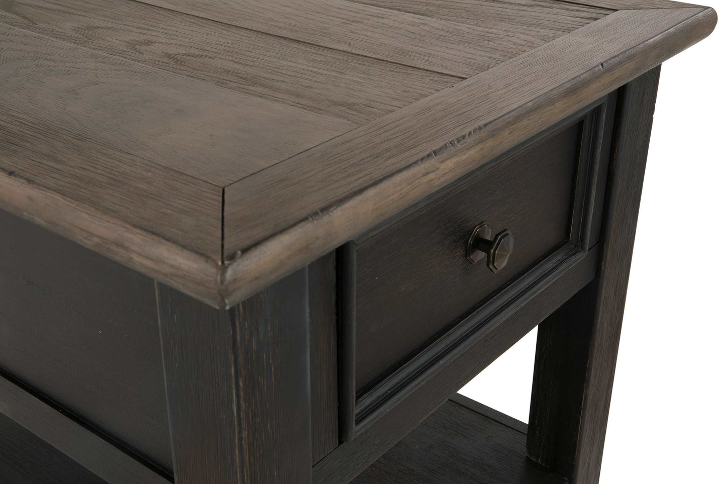 Tyler Creek Grayish Brown/Black End Table