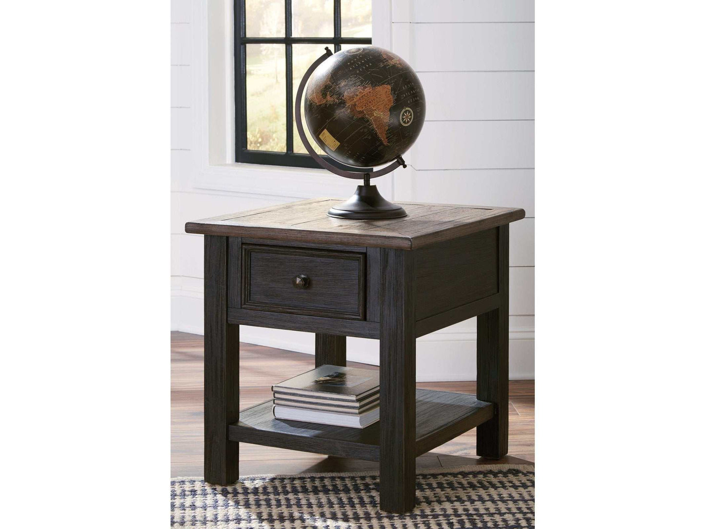 Tyler Creek Grayish Brown/Black End Table